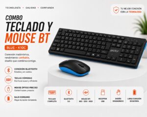 Combo Teclado y Mouse BT – JALTECH BLUE K10C